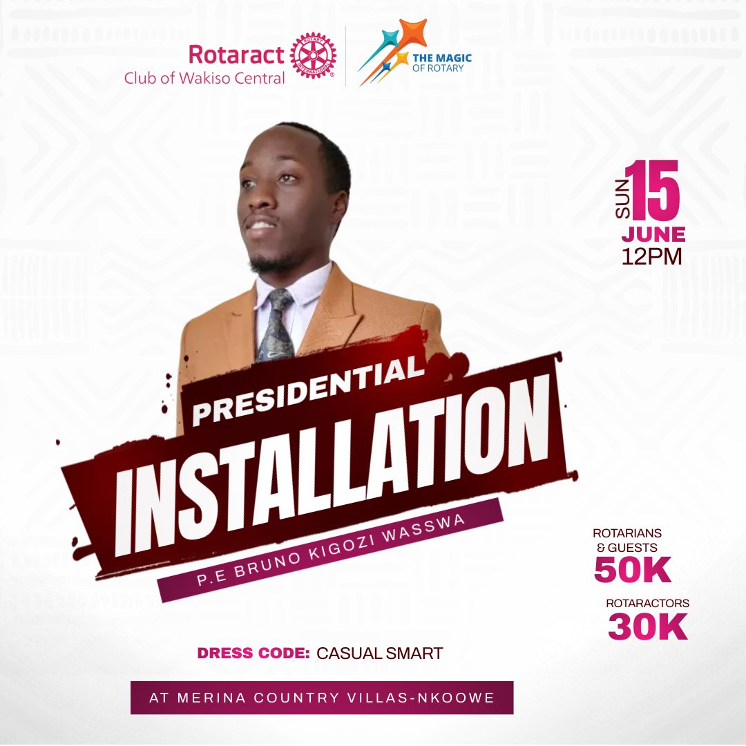 June is already here Another day to remind you that on 15th June,2024, all roads lead to Merina country Villas, Nkoowe for the presidential installation.