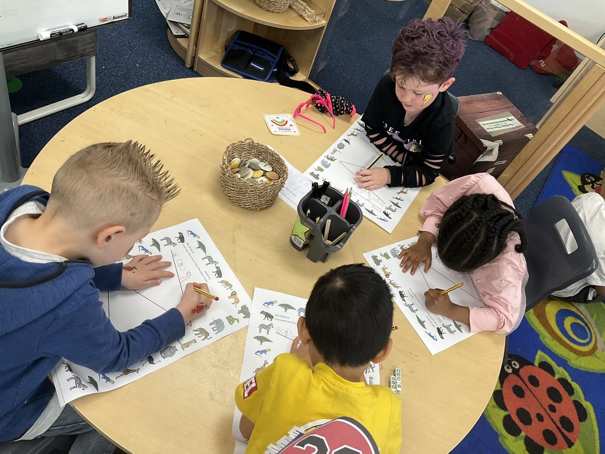 AbbeyPrimary's tweet photo. #rec are writing their story map for ‘Dear Zoo’. They are using their resources to help them remember what came next. #writing #reading #wellcomm https://t.co/vE3awrX4Xt