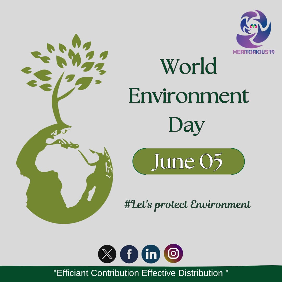 19Meritorious's tweet photo. Let's stop polluting and damaging the environment on World Environment Day. Let's work together to bring about a change that will make the world a much healthier, greener, and happier place to live.
#WorldEnvironmentDay
#2k24
#Meritorious19 https://t.co/6arakrfsXY