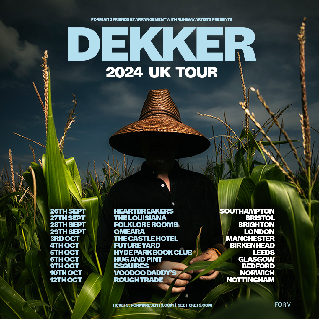 American singer/songwriter Brookln Dekker, better known by his surname-moniker, DEKKER (<a href="/dekkerbrookln/">dekker</a>), will hit the UK circuit for an 11 date tour in September/October this year!

🎟Tickets go on sale 10am Friday.