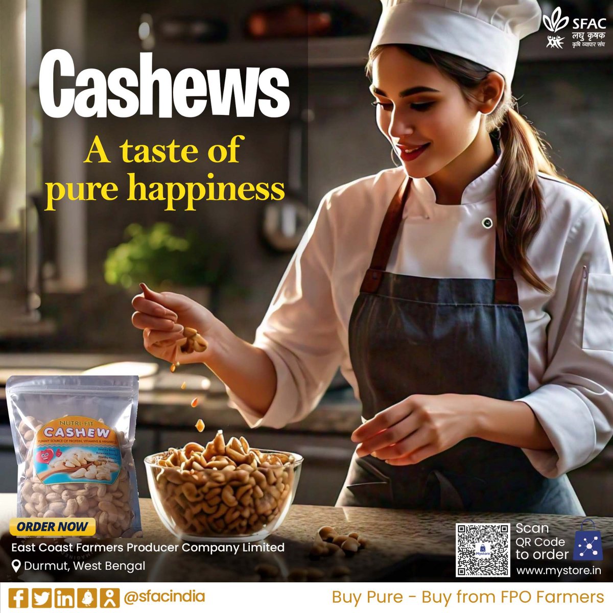 sfacindia's tweet photo. The perfect snack- Cashews from FPO farmers😋
Premium quality, crunchy, nutritious & delicious.
You can’t have just one, so order now & taste the best!
Order link👇
https://t.co/3xPxG1xjv1
Snack smart😇
#VocalForLocal #healthychoices #healthynuts #healthyhabits #foodiefun https://t.co/pcPx7EgFXm