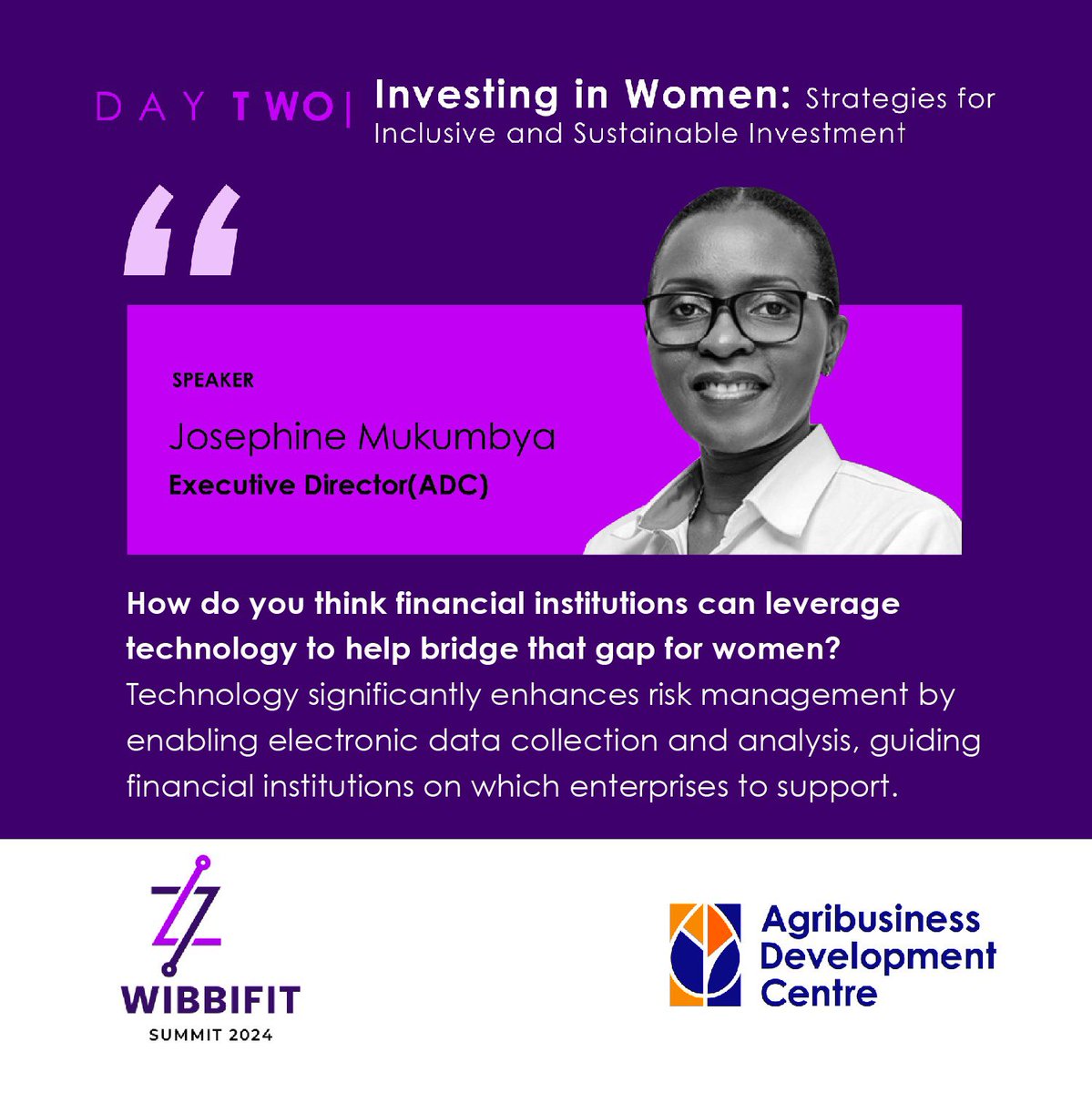 How do you think financial institutions can leverage technology to help bridge that gap for women?

Technology goes a long way in risk management being an avenue through which data can be collected electronically and analysed to point and guide the financial institutions towards