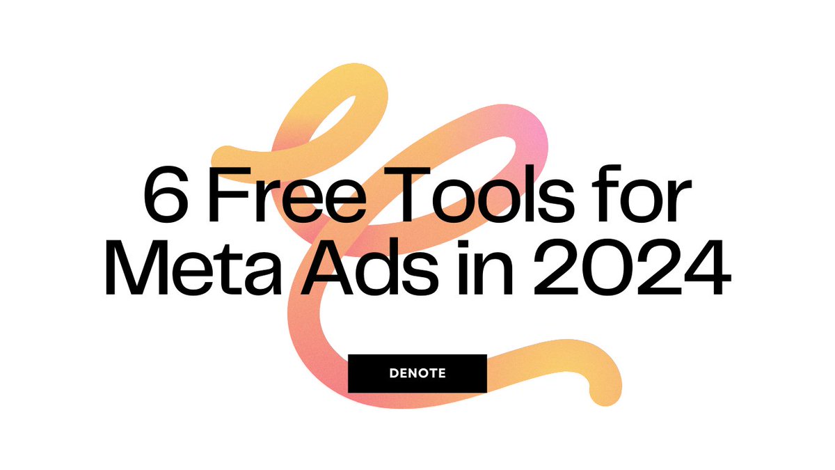 6 Free Tools for Meta Ads in 2024:

Competitor Analysis: Meta Ad library 
Find winning ads：Denote Ad denote.net
Precisely target your audience：Meta Ads Manager 
Design：Canva canva.com
Ad Copy ：ChatGPT 
Data Analysis：GA4 

#ad #facebookads #tool