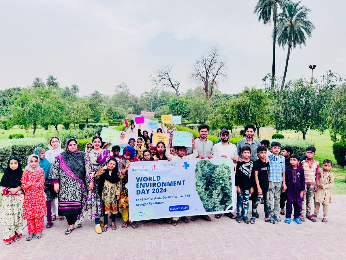 SFJPK's tweet photo. Search for Justice marked #WorldEnvironmentDay 2024 with the street-connected children at Aminah Protection & Learning Center. Together, we're nurturing a greener future for all, empowering these children to be stewards of our planet. 🌱🌍 #SustainableLiving #ClimateActionNow @Can4Climate @AbdullahAFadil @NCRC_Pakistan @cpwbpunjab @SarahAhmad_CPWB @CStrandhoj_FCDO @USCGLahore @CanHCPakistan @EPCCDpunjab @anjamyrtveit @BCICotton