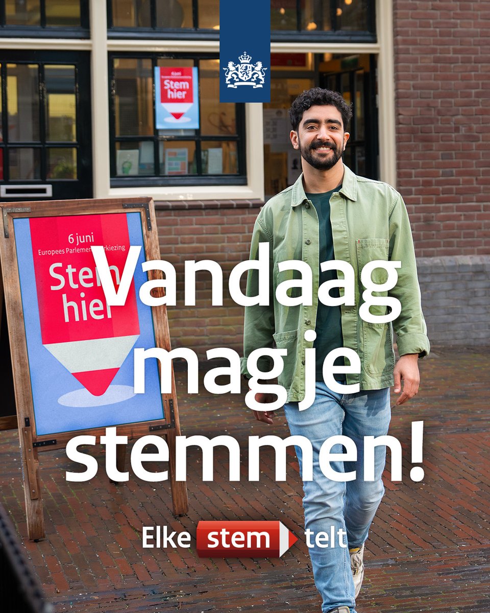De stembureaus zijn geopend!
Vandaag kan je stemmen tussen 7.30 en 21.00 uur. Op
je stempas vind je het dichtstbijzijnde stembureau.

Vergeet niet je stempas en identiteitsbewijs mee te nemen. Die heb je nodig om te kunnen stemmen.

ameland.nl/verkiezingen

#ElkeStemTelt #EP2024