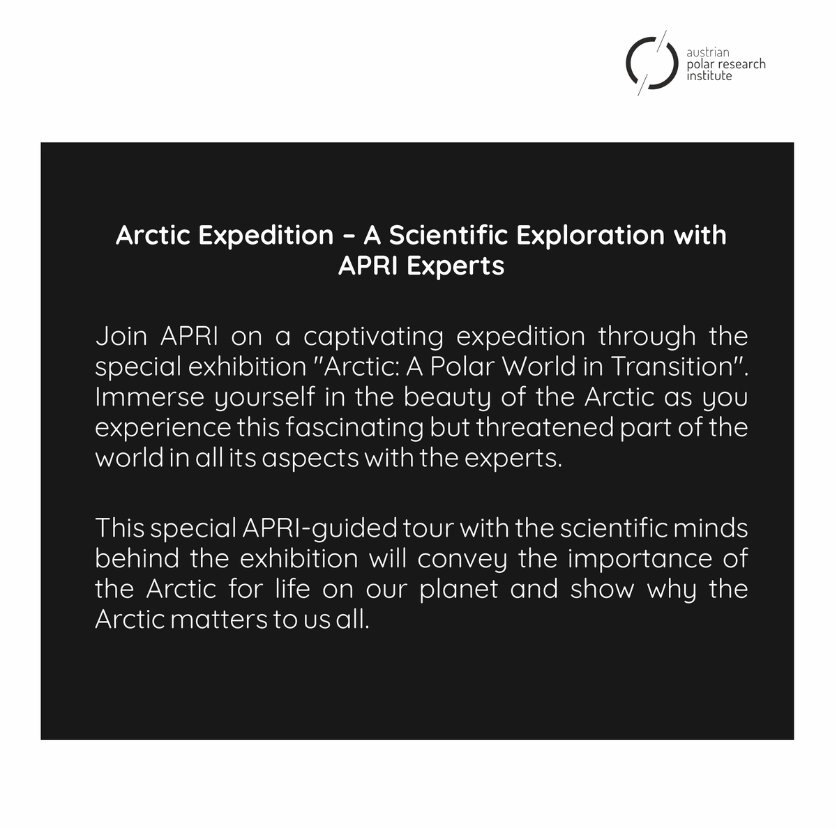 AustrianPolar's tweet image. Join us for Polar Talk #14

Join us on a tour guided by APRI scientists on a captivating expedition through the  special exhibition &quot;Arctic: A Polar World in Transition&quot;. 

26/06/2024, 18:30, Naturhistorisches Museum Wien, Hall 16

@NHM_Wien