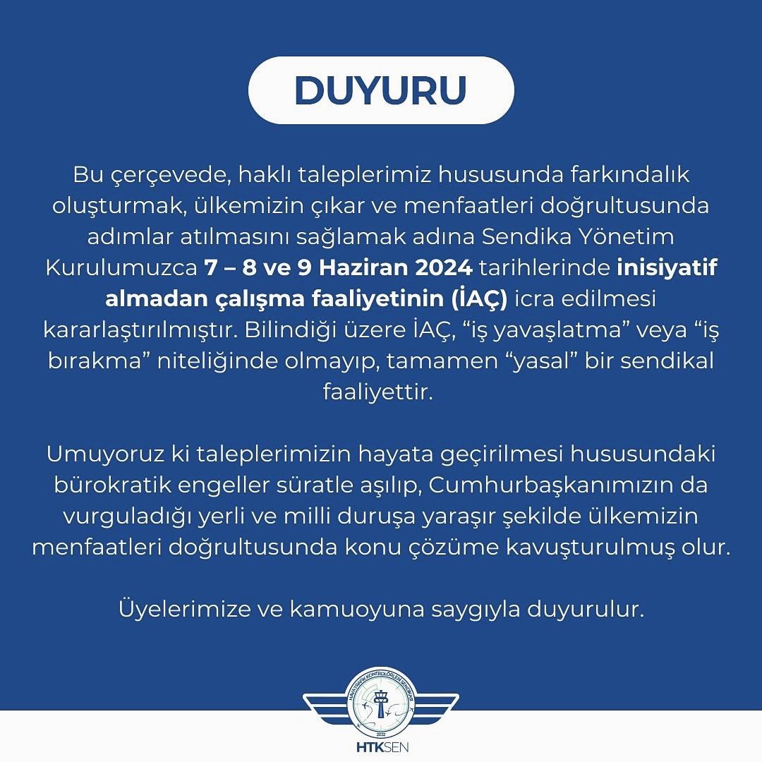 Hava trafik kontrolörlerimizin özlük hakları, ülkemizin çıkar ve menfaatleri için gerçekleştirdiğimiz inisiyatif almadan çalışma faaliyetimizin ikincisi başarıyla icra edilmiş; hava trafik kontrolörlerimizin aldıkları inisiyatiflerle sektöre sundukları katkının boyutu ortaya