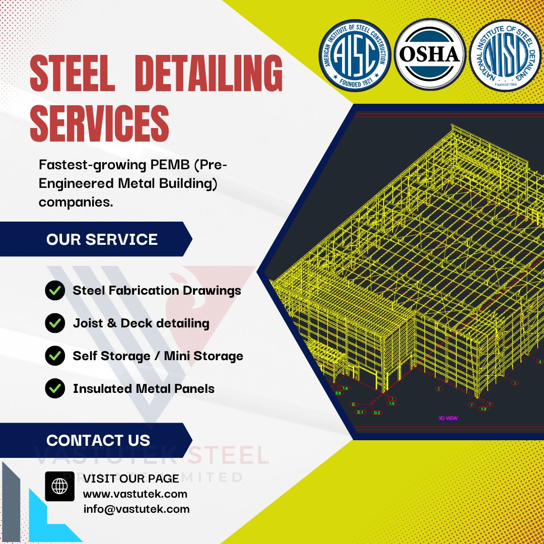 AjTodkar's tweet photo. �� Contact us at Sales@vastutek.com for further details and any additional information you may require. We are eager to collaborate with you on your future PEMB project. Don't miss out on the opportunity to work with us! #SteelDetailing #Vastutek #india #CivilEngineering https://t.co/hor3s2uVRN