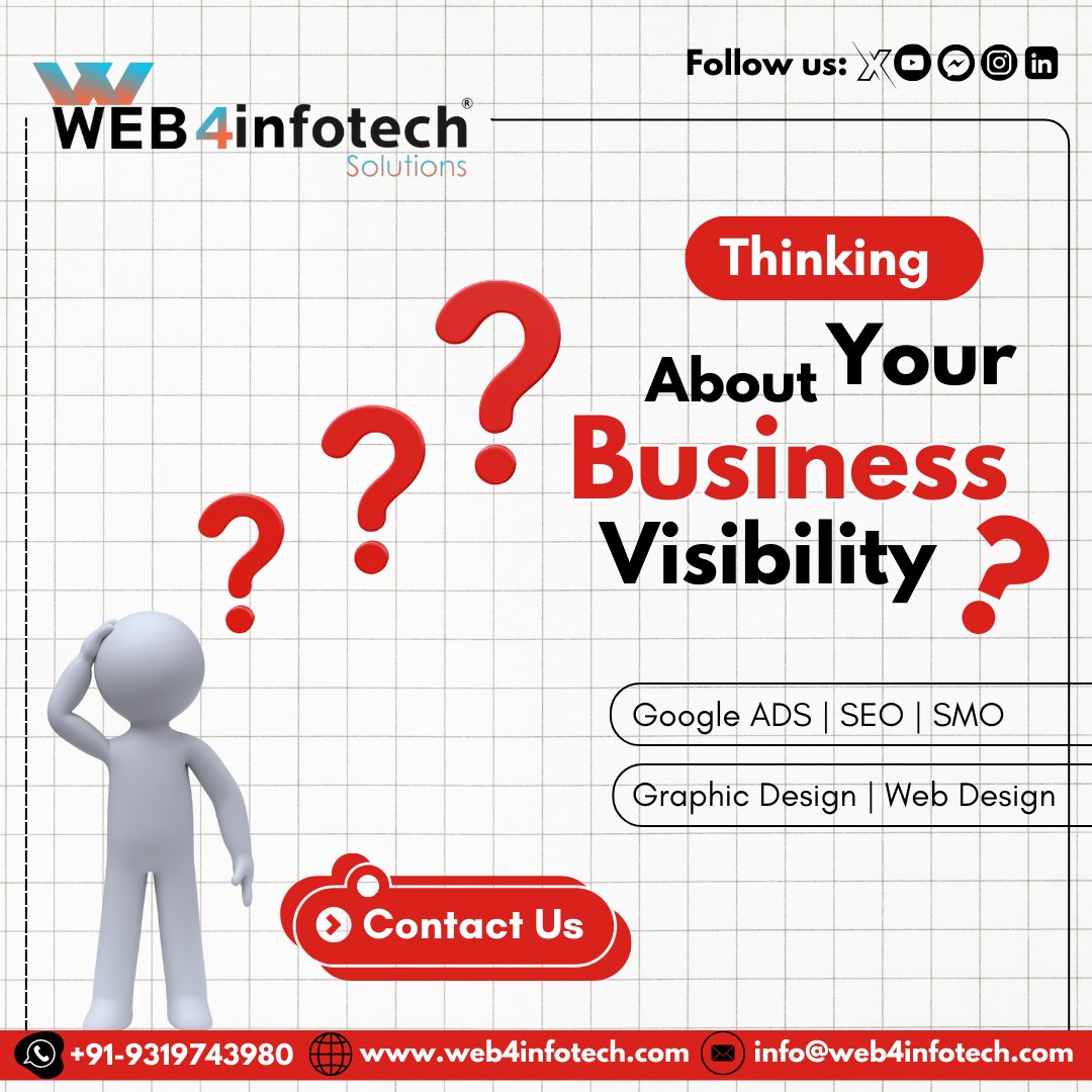 web4infotech's tweet photo. Boost your business visibility with WEB4infotech Solutions! 🌐 From Google Ads to stunning web designs, we've got you covered. Contact us today! 📞 +91-9319743980 
 #SEO #GoogleAds #WebDesign #BusinessGrowth https://t.co/zaz54P3gO3