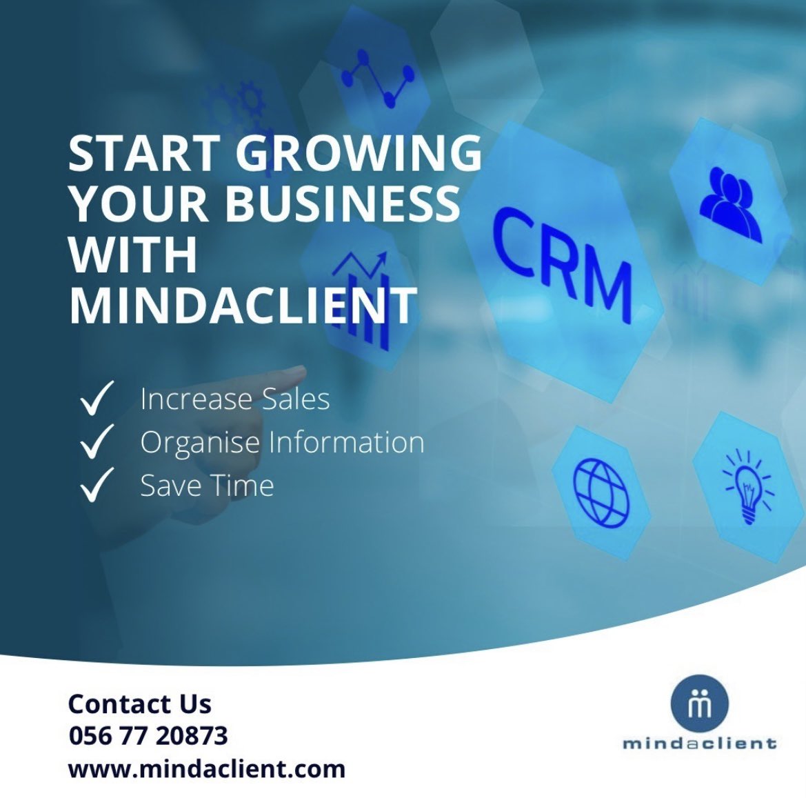 MindaClient's tweet photo. Do you want to grow your business? 

Talk to our team today to hear how we can help you and your business.

Call us on 056 7720873 or email hello@mindaclient.com

#crm #crmsoftware #crmsolutions #irishbusiness https://t.co/TkZHyHVzGQ