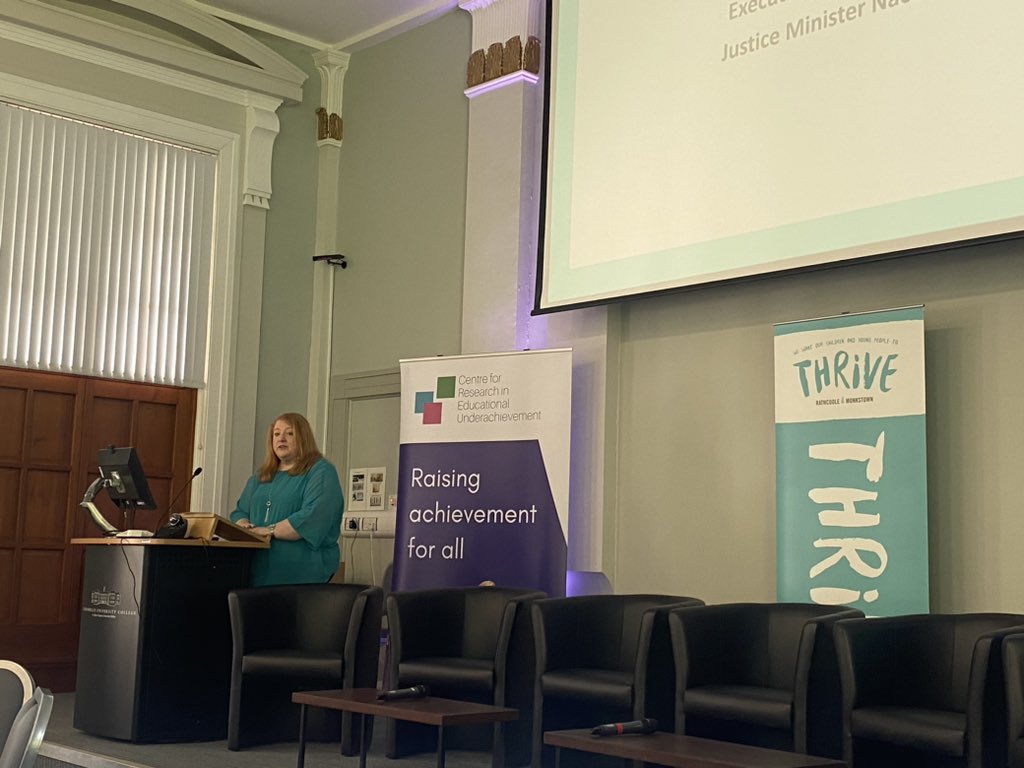 donna_mo1's tweet photo. Fantastic to hear NI Justice Minister @naomi_long at @THRiVENabbey stressing the need to invest early in education and health so that less need for @Justice_NI services - this is a shared challenge. @StranCreu #Collab4Impact https://t.co/M8g7LoK9z6