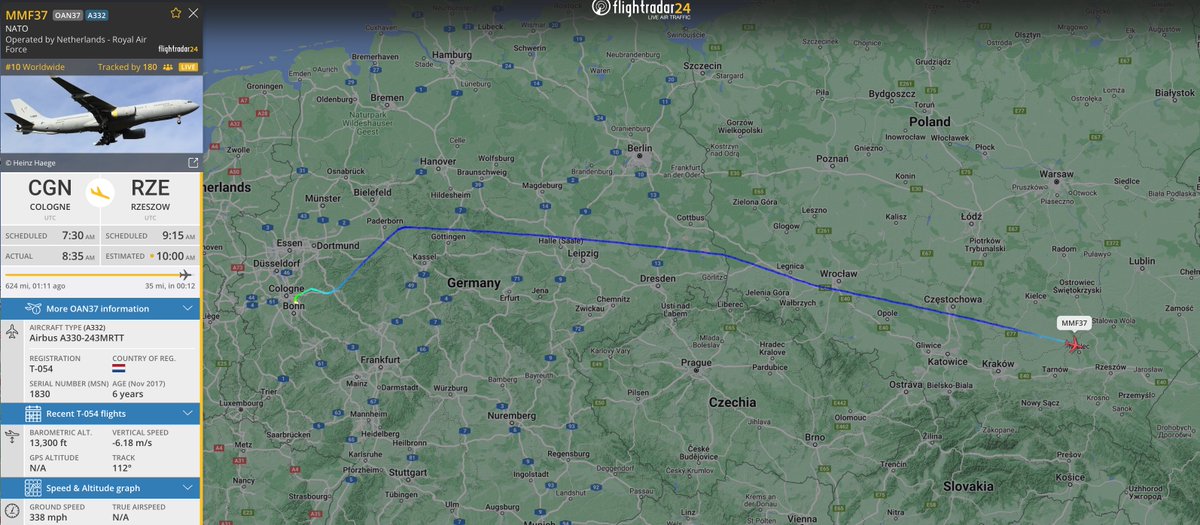 alternativewip's tweet photo. #NATO A330 MRTT seen on the flight radar, aircraft coming in for approach and landing at rzeszow poland, departure from flughafen köln. #MMF45 #480C40 https://t.co/9nLO6snGLm