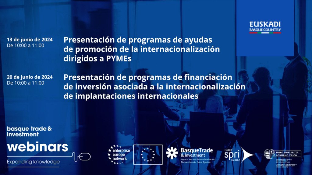 grupospri's tweet photo. 🌐 BasqueTrade organiza dos webinars para presentar los programas de apoyo a la internacionalización de empresas vascas.
📅 13 y 20 de junio, a las 10:00.
🔗 Inscríbete en https://t.co/503uA1AFnE
#GrupoSPRI #BasqueTradeandInvestment #Internacionalización #ayudas https://t.co/s6X5ynwPM5