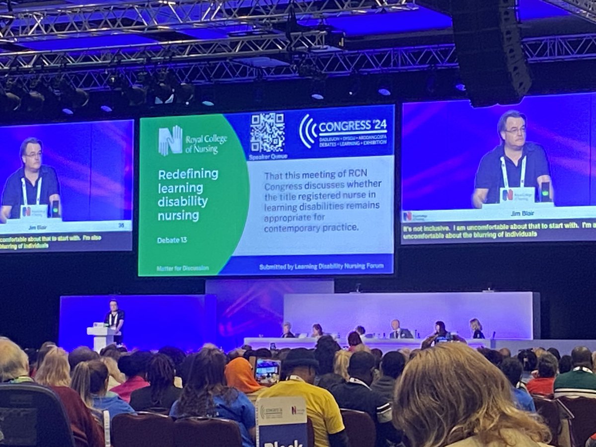 Chris Walker (@rcni_christine) on Twitter photo #RCN24 Speaking against a proposal to change the title RNLD to include neurodivergence, LD nurse consultant <a href="/jimgblair/">Jim Blair ThinkDifferentlyACTcreatively 🇺🇦🇪🇺🕊</a> argued that people with learning disabilities should be involved in the debate and that learning disability and neurodivergence were not the same. #RCN24 Speaking against a proposal to change the title RNLD to include neurodivergence, LD nurse consultant <a href="/jimgblair/">Jim Blair ThinkDifferentlyACTcreatively 🇺🇦🇪🇺🕊</a> argued that people with learning disabilities should be involved in the debate and that learning disability and neurodivergence were not the same.