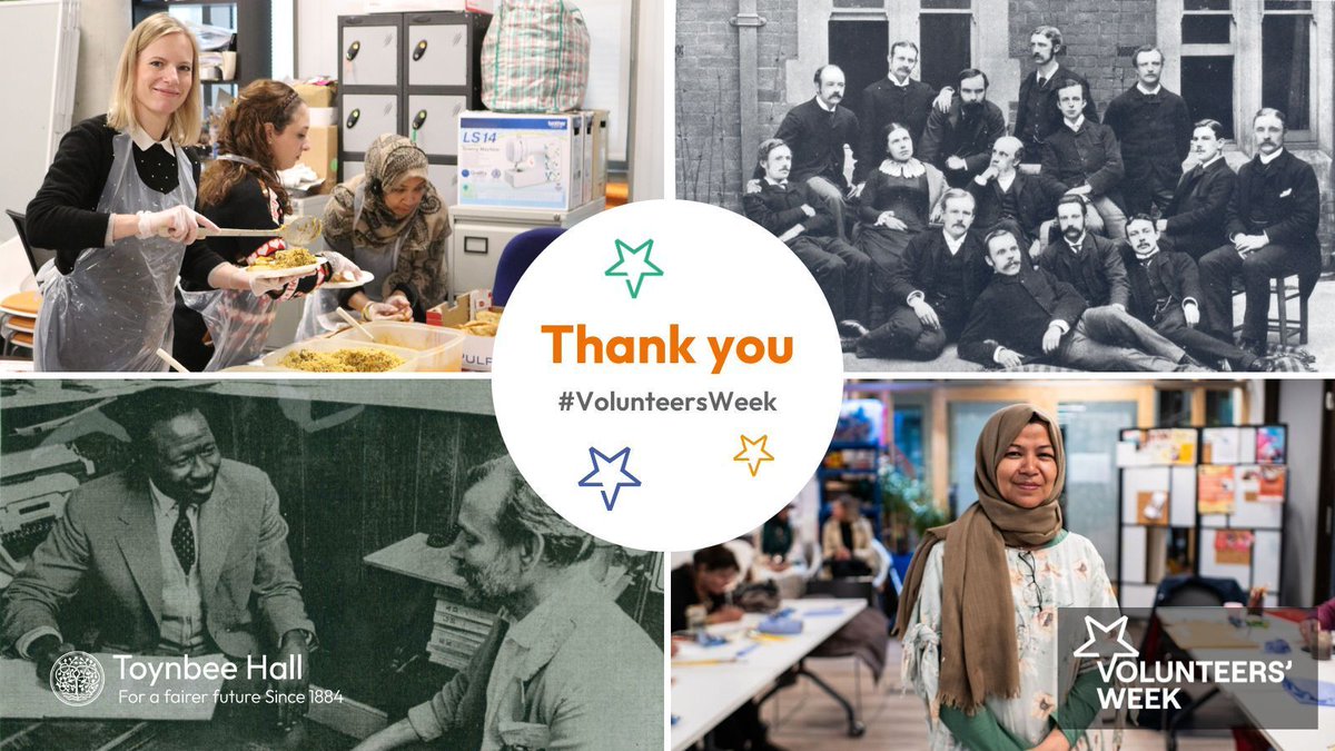 ToynbeeHall's tweet photo. This week is #VolunteersWeek 🎆

Toynbee Hall has relied on the generosity and dedication of volunteers for 140 years. 

It's time to say thank you for their contribution to our work tackling poverty and injustice to build a fairer and happier East London. https://t.co/EA7dPbphE8
