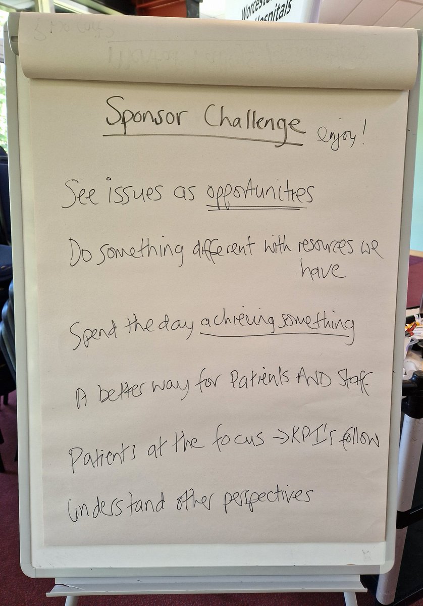 Sponsor challenge for the Kaizen Event today, the key message here is onsee issues as opportunities and create a better way for patients and staff. Our Sponsor referred to Marginal Gains... aka Kaizen! #continuousimprovement