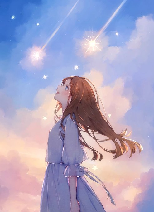 「shooting star sky」 illustration images(Latest)