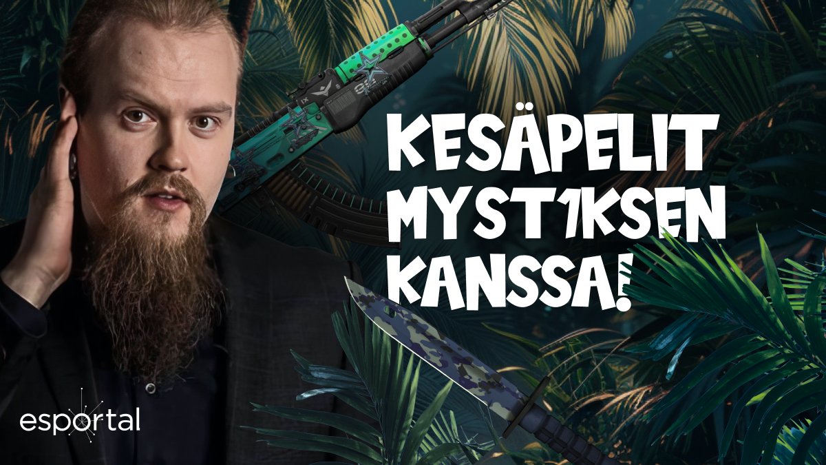 Kesäpelit yhdessä <a href="/myst1s/">Myst1s</a> kanssa käynnistyvät tänään klo 12 twitch.tv/myst1s🤠

Tervetuloa mukaan peleille - kesäkuun lopussa aktiivisten osallistujien kesken pelataan Star Gather, jossa dropataan ★ Bayonet | Bright Water (n. 250€)😍

Lisätiedot🔗 esportal.com/en/news/3373