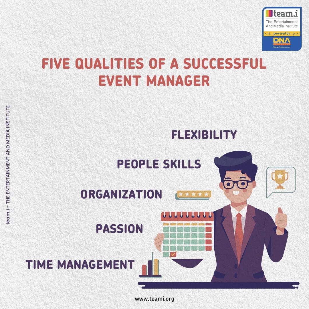 teamicampus's tweet image. Five Qualities of a Successful Event Manager:

Flexibility -  People Skills - Organization - Passion - Time Management

#teami #teamistudents #EventManagementcourse #teamitheentertainmentandmediainstitute #Flexibility #PeopleSkills #Organization #Passion #TimeManagement