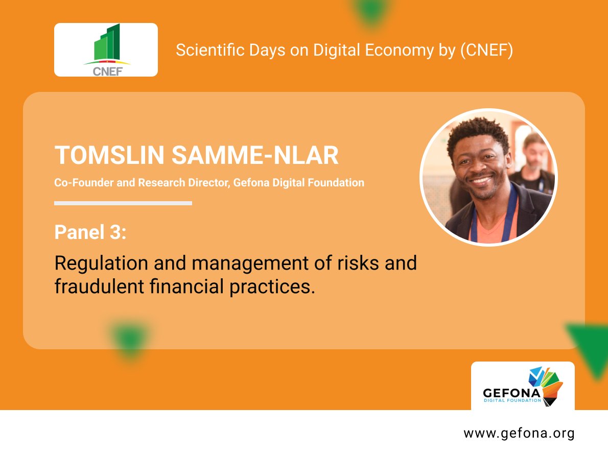 We are thrilled to share that our Co-Founder and Research Director, Mr. Tomslin Samme-Nlar, has been invited to speak tomorrow at the first Scientific Days on Digital Economy by CNEF Cameroon! 🎉