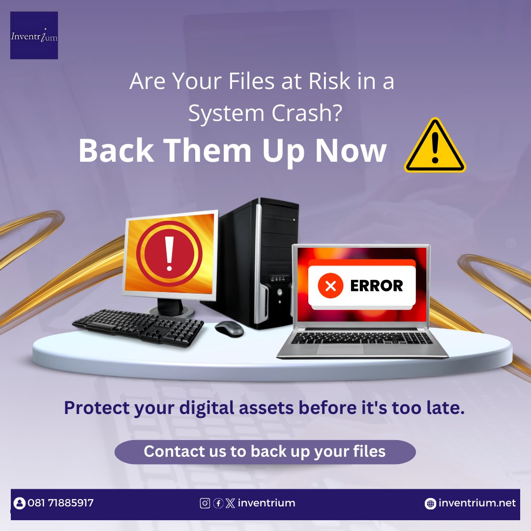 Inventrium's tweet image. Don&apos;t gamble with your data! System crashes can strike unexpectedly. ⏳ Back up now to ensure your digital assets stay safe with Inventrium&apos;s reliable solutions. 🎲💻🔒

#SystemBackUp #DataProtection #GrowWithInventrium