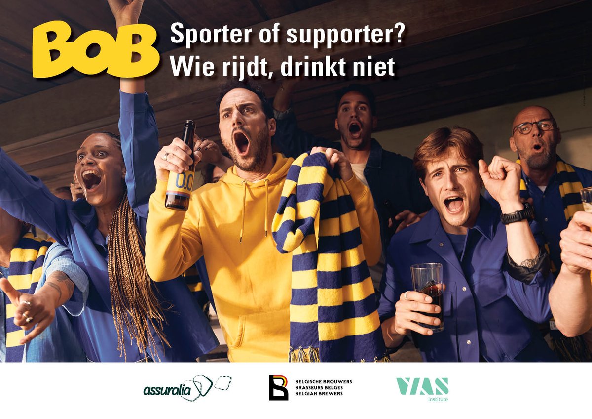 Als je BOB bent, kom je zeker veilig thuis. 💛

#BOB #Verkeersveiligheid  #BOBcampagne #Alcohol #Sportsevent