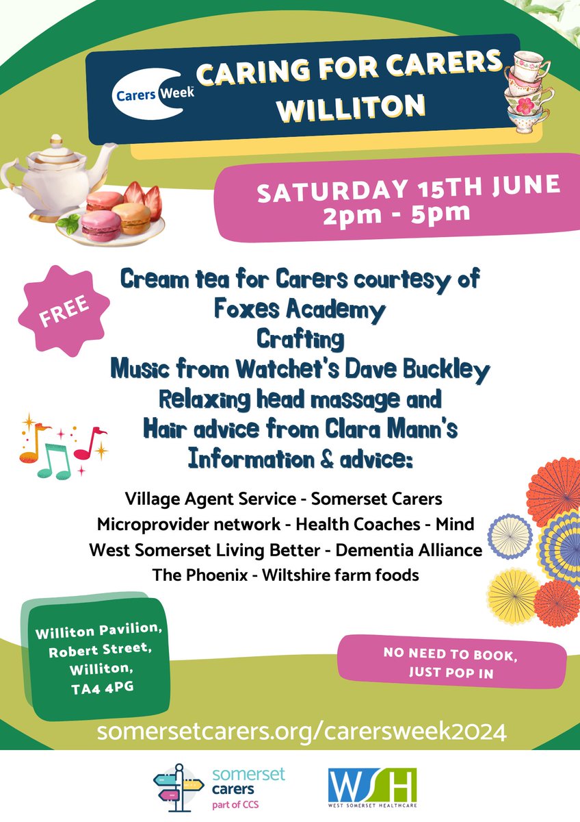 For #CarersWeek, Somerset Carers has a full programme of events for unpaid Carers and the person they care for. 

Some activities require booking (book soon!), but there are also lots of drop-in events.

For the programme see: somersetcarers.org/carersweek2024/

#SomersetCarers #Somerset