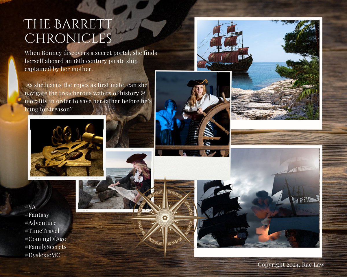 Dad’s in a POW camp. At least that’s what Bonney was told. But when she learns her family's legacy as time-traveling pirates, she must learn the ropes, navigate high seas &amp; family secrets to rescue her father from the British Navy before he’s hung. #YA #F #TT #COA #ND #JoyPit