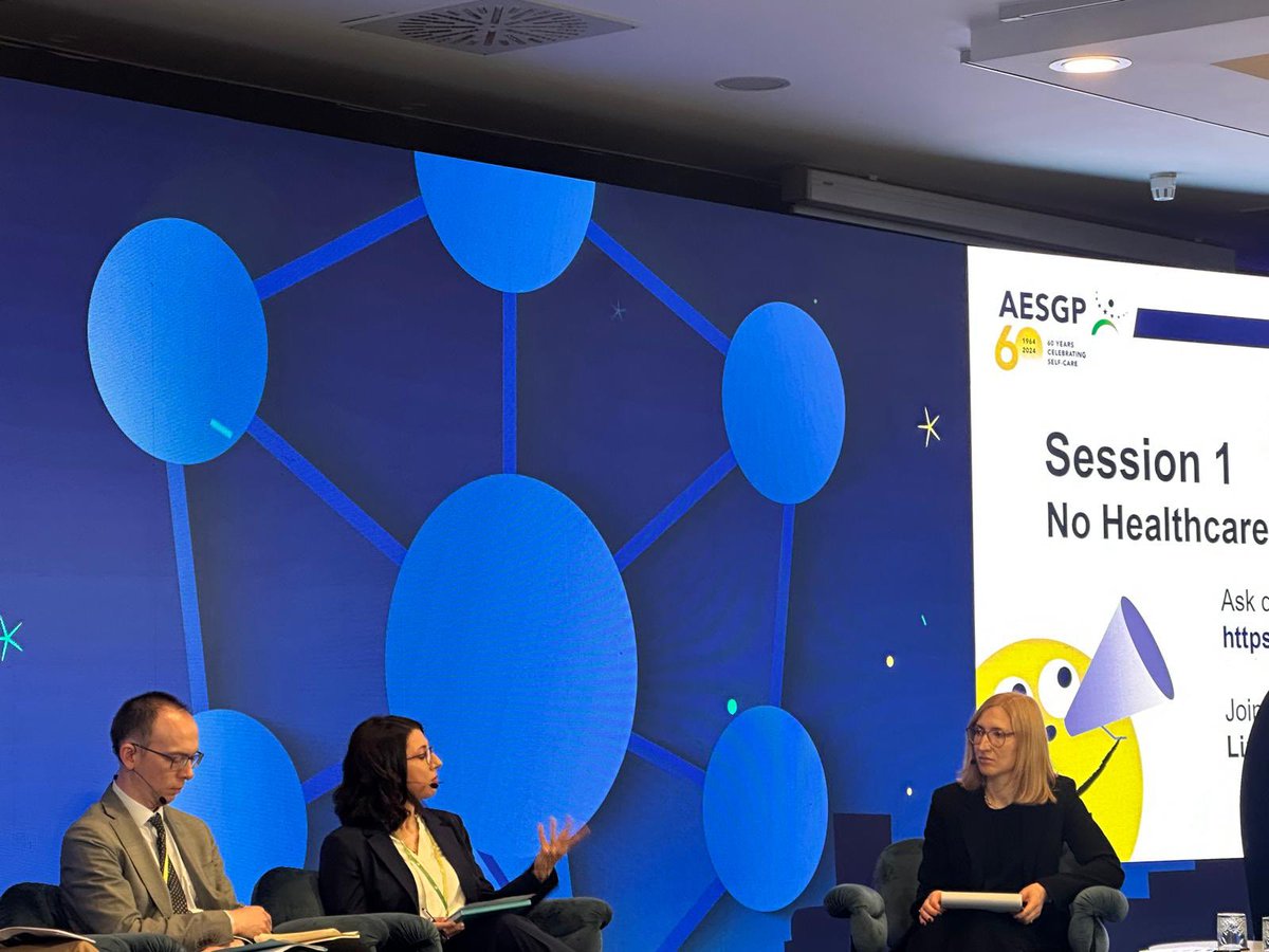 PGEU's tweet photo. @PGEU Secretary General Dr. @IlariaPassarani spoke today at the 60th @aesgp Annual Meeting, highlighting the contribution of community #pharmacists in supporting patient health and literacy, and the challenges + opportunities in the current #health policy landscape.
#AESGP60AM https://t.co/cnISiWCg94