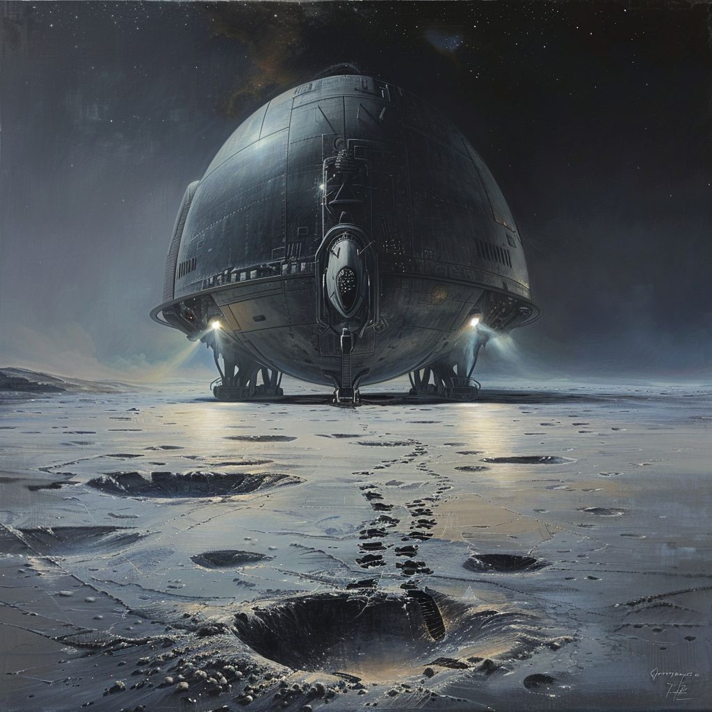HumanAIArt's tweet photo. Daily Spaceship 90: 'WY-Pilgrim Sigma IV', 'In the heart of space, we find not loneliness, but the unity of all existence.' #scifi #spaceship #space #heartofspace #existenceunity #cosmicunity #spatialoneness https://t.co/e0p83ukYUS