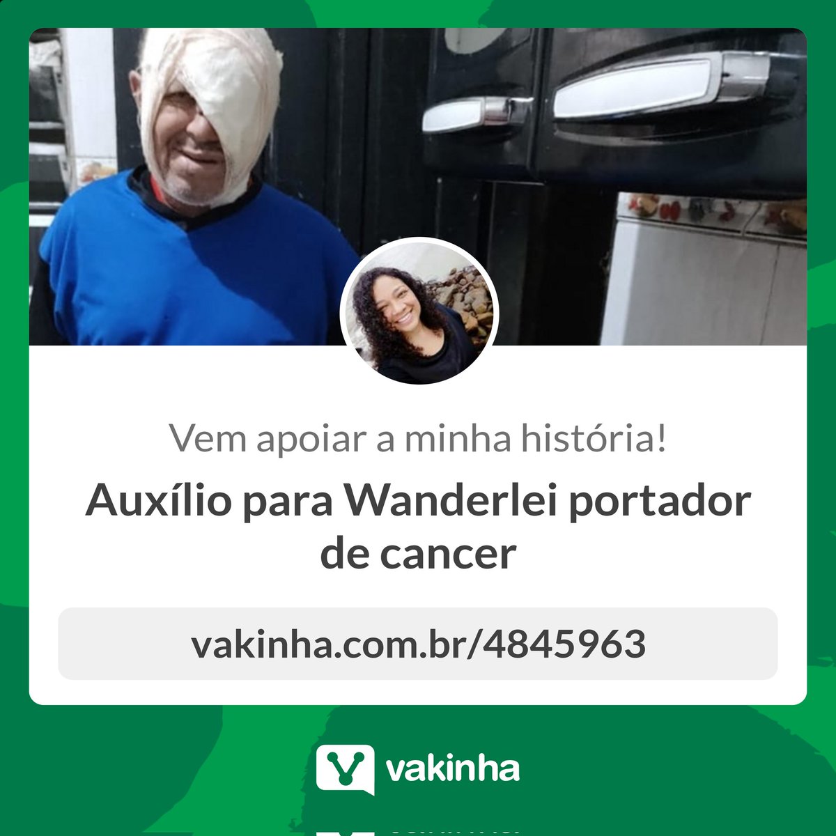 Olá, amigos! Aqui é a Gisele! Meu primo de Wanderlei Gonçalves está com câncer e estou aqui para pedir a sua ajuda.
vakinha.com.br/4845963