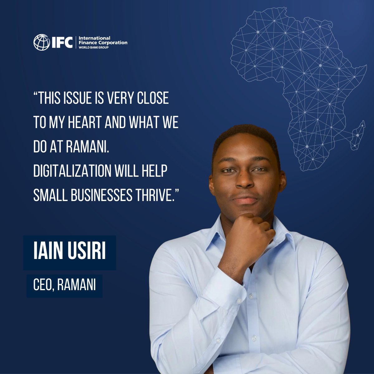 For @‌iusiri, Co-Founder and CEO at @‌ramani_io, IFC's new #DigitalAfrica book uncovers empowering insights and opportunities for African small businesses. 

🔗Find out more: wrld.bg/mEjW50S5CTv
