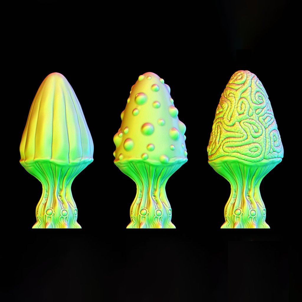 thingiverse's tweet photo. Unleash your creativity and bring the beauty of nature indoors with GrimGreeble's mushroom sets! 🍄✨ These detailed 3D prints are perfect for adding a touch of magic and wonder to any space. https://t.co/BhZ0MqhBNV https://t.co/eeCecxt6fX