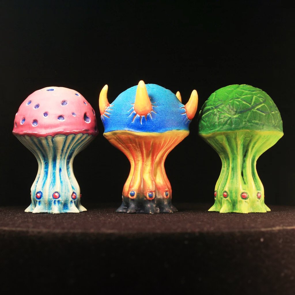 thingiverse's tweet photo. Unleash your creativity and bring the beauty of nature indoors with GrimGreeble's mushroom sets! 🍄✨ These detailed 3D prints are perfect for adding a touch of magic and wonder to any space. https://t.co/BhZ0MqhBNV https://t.co/eeCecxt6fX