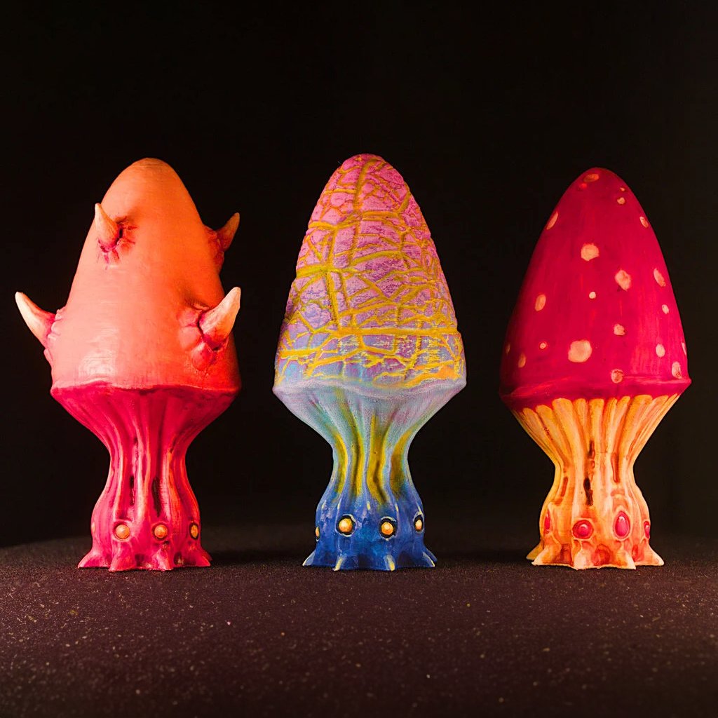 thingiverse's tweet photo. Unleash your creativity and bring the beauty of nature indoors with GrimGreeble's mushroom sets! 🍄✨ These detailed 3D prints are perfect for adding a touch of magic and wonder to any space. https://t.co/BhZ0MqhBNV https://t.co/eeCecxt6fX