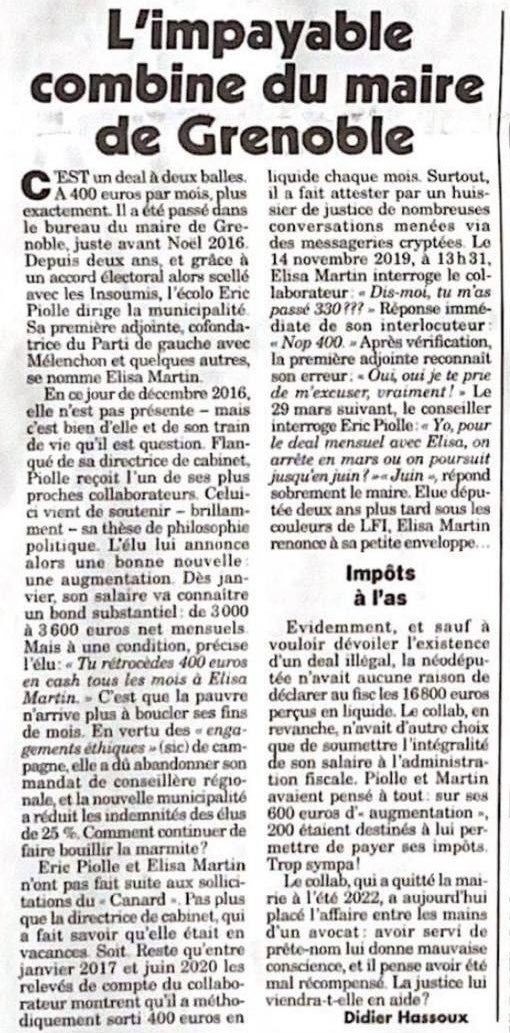 Romain Gentil (@r8main) on Twitter photo « L’impayable combine du Maire de #Grenoble »
Des révélations du <a href="/canardenchaine/">Le Canard enchaîné</a> qui, si elles sont avérées, sont aussi graves que consternantes.
Comment miner encore plus la confiance des citoyens en leurs représentants politiques… tout ça à qq jours des #Européennes2024 « L’impayable combine du Maire de #Grenoble »
Des révélations du <a href="/canardenchaine/">Le Canard enchaîné</a> qui, si elles sont avérées, sont aussi graves que consternantes.
Comment miner encore plus la confiance des citoyens en leurs représentants politiques… tout ça à qq jours des #Européennes2024