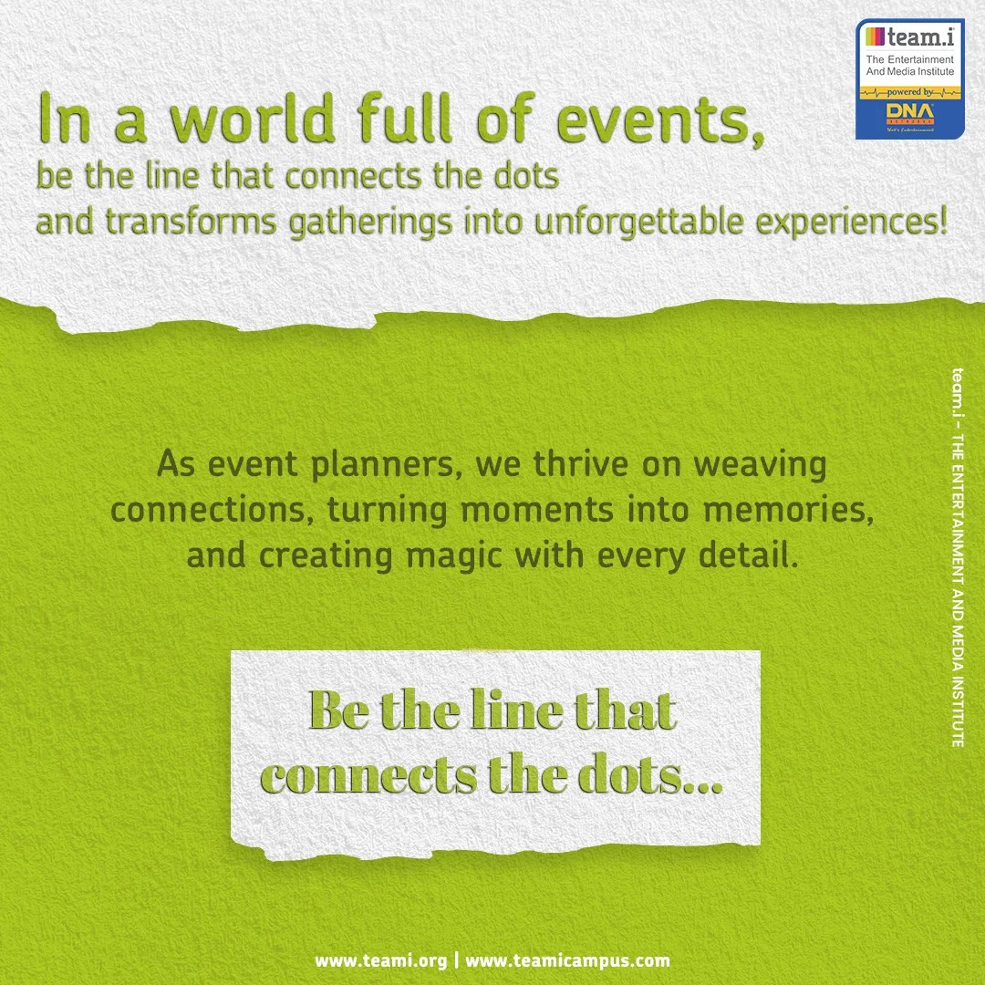 teamicampus's tweet image. In a world full of events, be the line that connects the dots and transforms gatherings into unforgettable experiences! 

#teami #teamistudents #EventManagementcourse #eventplanningcycle #experiences #careeropportunities #career #teamitheentertainmentandmediainstitute