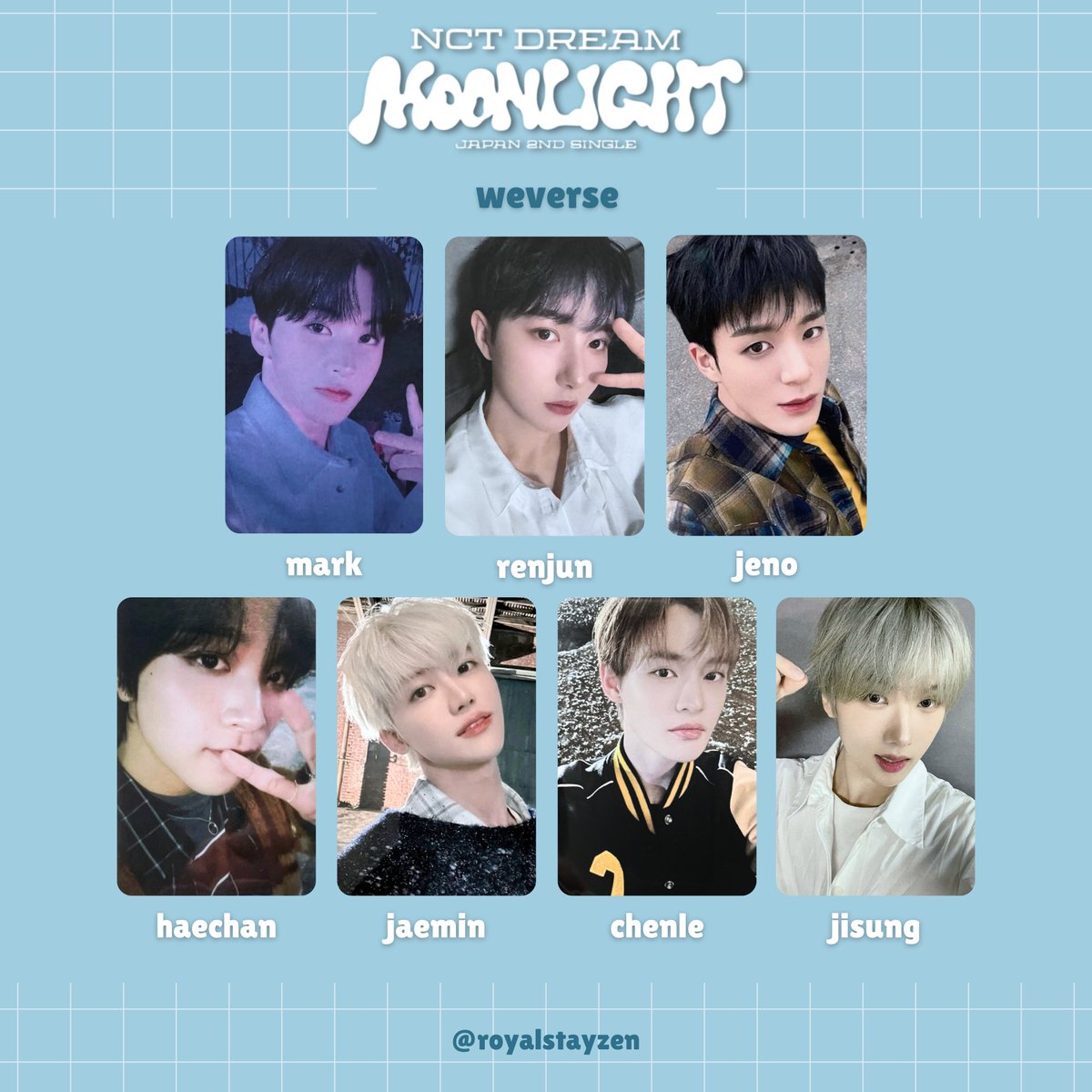 nct dream ジェミン　moonlight weverse トレカ NCT Dream Japan 2nd Single “Moonlight” Photocard Templates 엔시티