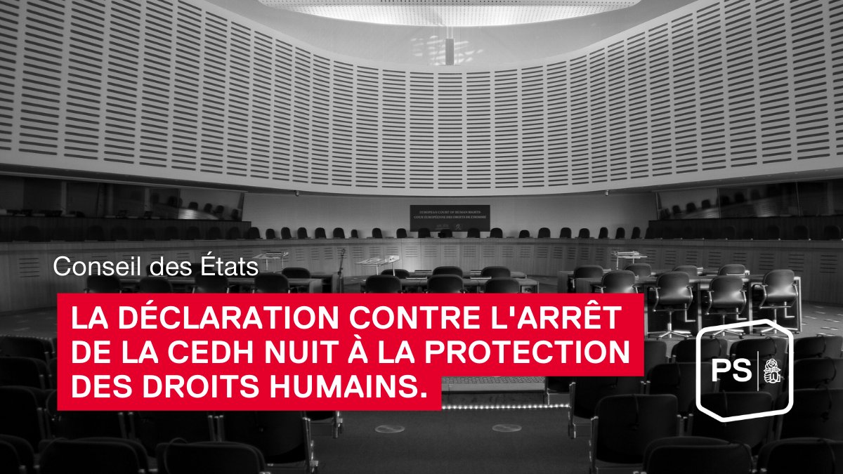 PSSuisse's tweet photo. La majorité du Conseil des États ne veut pas seulement s'accommoder sciemment d'une violation du droit, mais porte également atteinte à la protection des droits humains dans son ensemble.
👉 https://t.co/2v2ZAfEtIl https://t.co/R5GMcryHWy