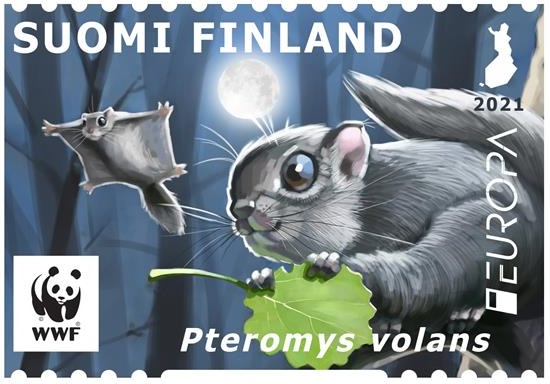 3rd theme #MuseumWeek2024 is #BiodiversityMW as it is also #WorldEnvironmentDay. #Biodiversity has been highlighted in #stamps. Finnish Post has collaboration with #WWF to support biodiversity. <a href="/WWFSuomi/">WWF Suomi</a> Pic: Flying squirrel, Endangered Animals III series (2021). <a href="/Postigroup/">Posti</a>