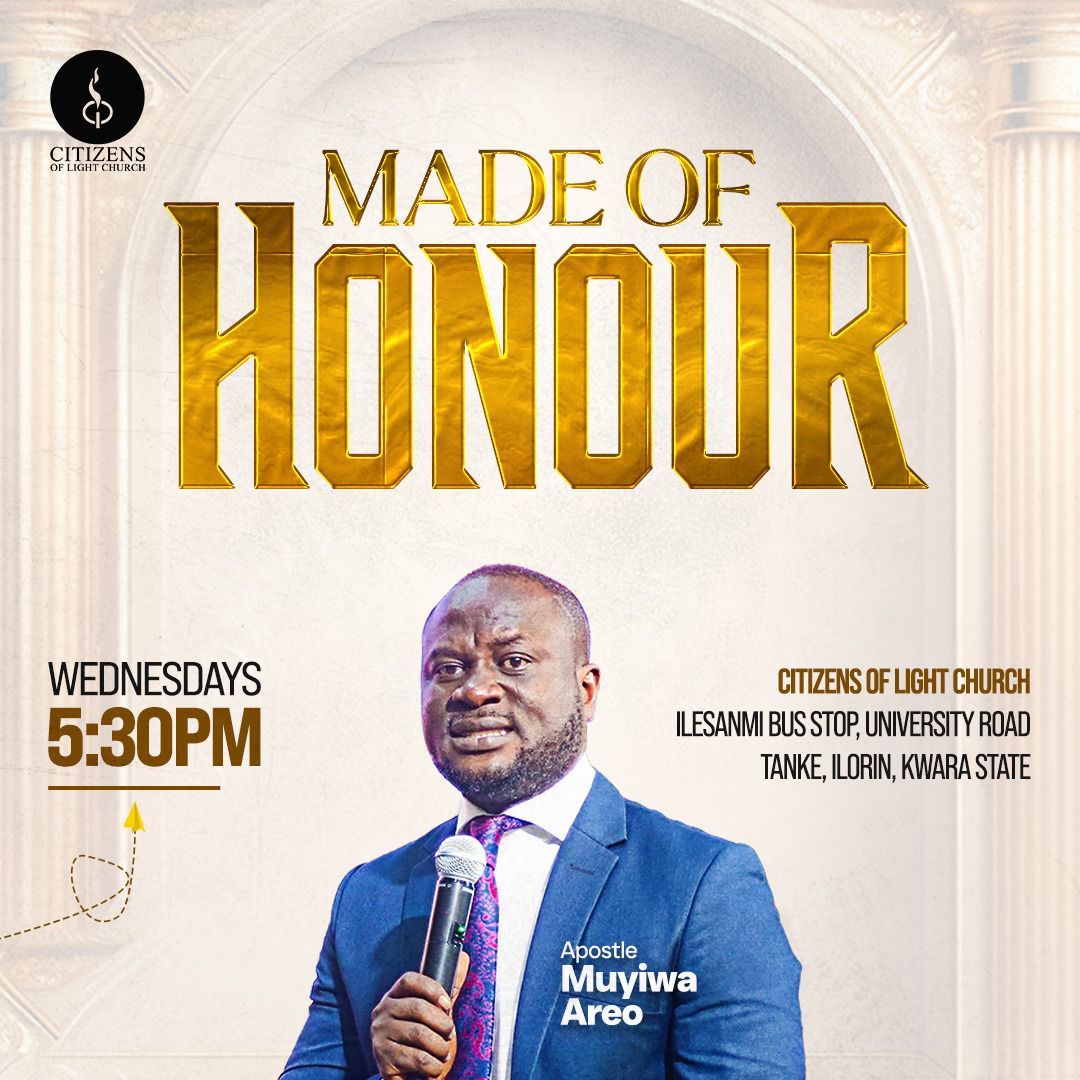 clc_ilorin's tweet photo. Honour is taught, and Honour is Learnt.
 
Join us again tonight, Online or Onsite  as we are fed God's word. 

See you in Service Sirs and Mas 

WELCOME TO FREEDOM🥳 https://t.co/Nde6di6LsB
