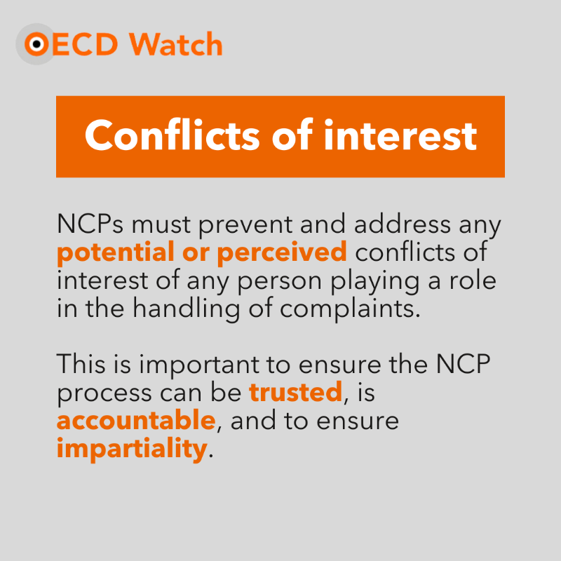 OECDwatch's tweet photo. 💡What must NCPs ensure during the complaint process? NCPs handle complaints of business non-compliance to OECD Guidelines &amp; promote these standards. They must meet effectiveness criteria &amp; follow recommendations, though many fall short.
See our explainer &amp; stay tuned for more!👇