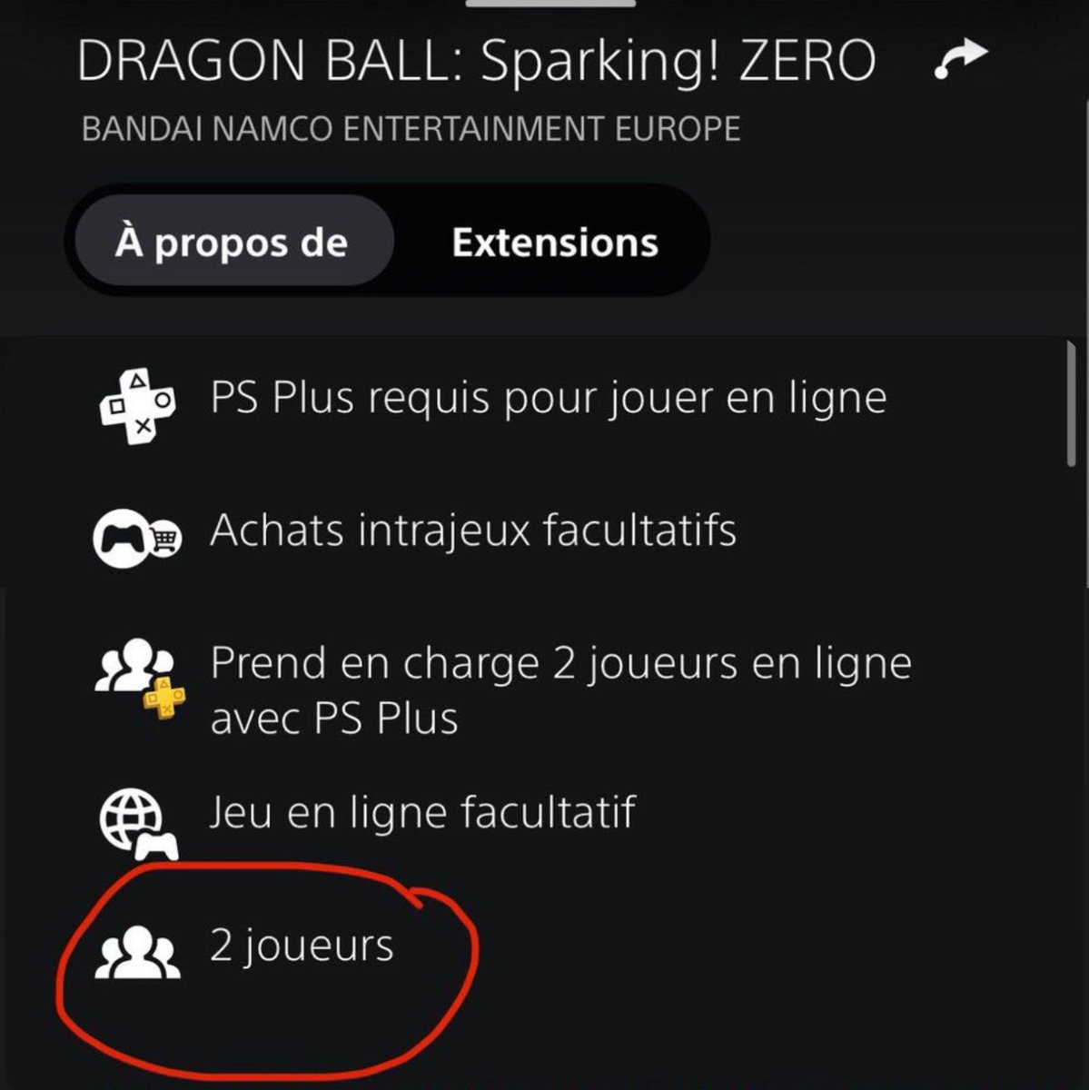 gaak_fr's tweet photo. 🚨 OFFICIEL : Le jeu Dragon Ball Sparking ZERO! proposera la fonctionnalité « Multijoueur local » ! 🔥

Le PlayStation Store a mis à jour la page  qui affiche « 2 joueurs », là où le jeu annonçait être jouable qu’avec un seul joueur par écran ! 😳 https://t.co/x6OaY3kSRj