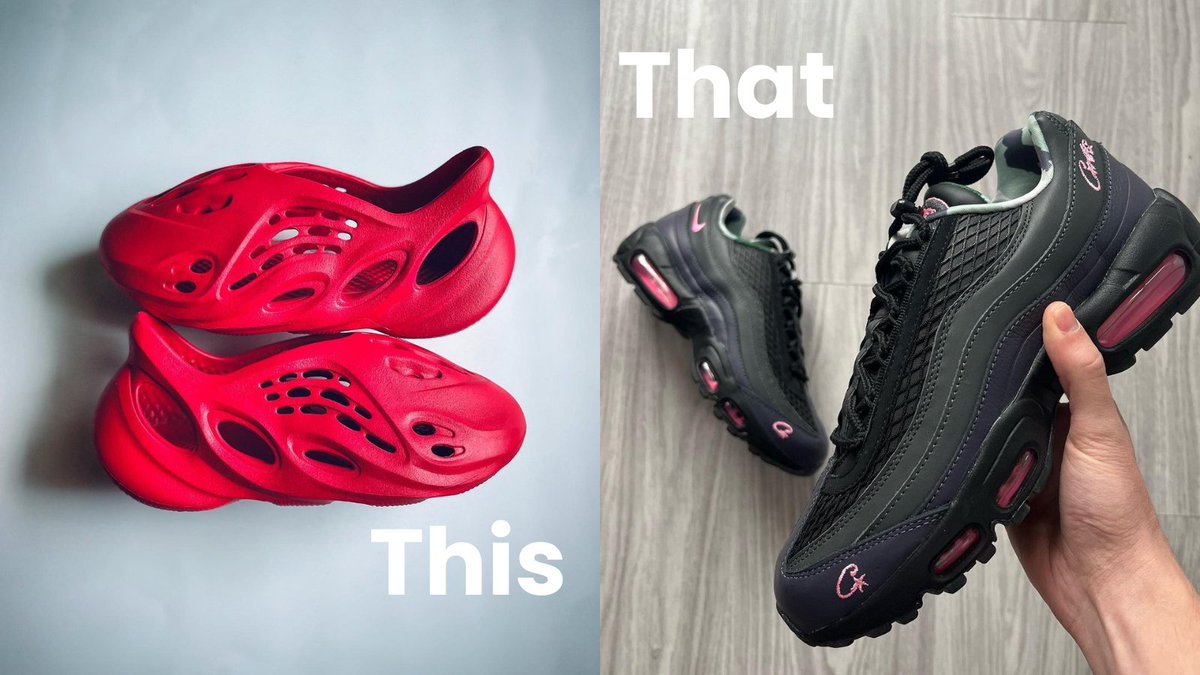 Yeezy Foam RNNR Vermillion 🌶️ ou Air Max 95 SP Corteiz Pink Beam💄?