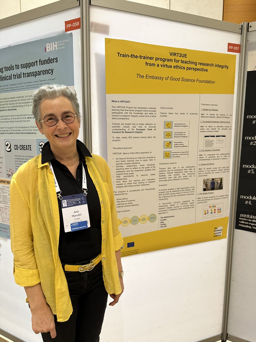 Yellow is the colour of <a href="/EmbassySci/">The Embassy of Good Science embassysci.bsky.social</a> and good reseach. Presenting virtue-based RI training EU project at <a href="/WCRIFoundation/">World Conf Research Integrity</a>  conference in Athens. Check training modules ar <a href="/EmbassySci/">The Embassy of Good Science embassysci.bsky.social</a>