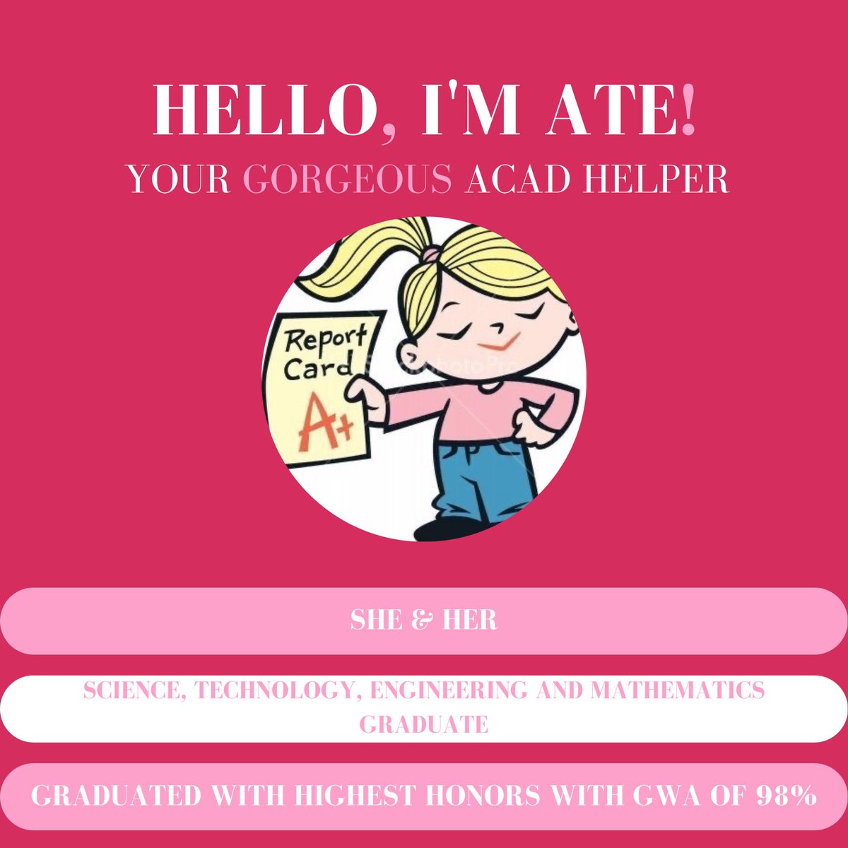 AcadAssistant0's tweet photo. ATE is willing to help you with your acads struggles with a super budget friendly price💗

⚪️Don't hesitate to slide a DM to inquire! 
📝Note: I also accept rush.
#academiccommission #StudentAssistant
#Padayon 
#commissionopen 
#commstwt https://t.co/HudITgBp2S