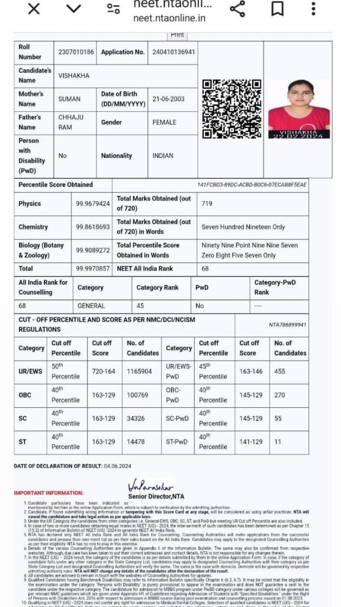 Quantum_medico's tweet photo. Kuch bolungaa to vivaad ho jayega lekin phir bhi bolungaa Zindagi chune NEET nhi bcz ye NEET exam mzk bn chuka hai mtlb kuch bhi 89 students got 720/720 aur bhaisahab NTA who was going to declared result on 14june but suddenly they declared result on election counting day https://t.co/5NYdrxyz9g