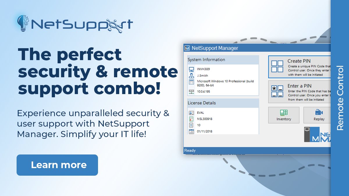 NetSupport_Corp's tweet image. Lockdown security, unlock efficiency! NetSupport Manager delivers top-notch security & seamless remote support. Simplify IT & empower your team. mvnt.us/m2417809
#Cybersecurity #RemoteWorkSolutions