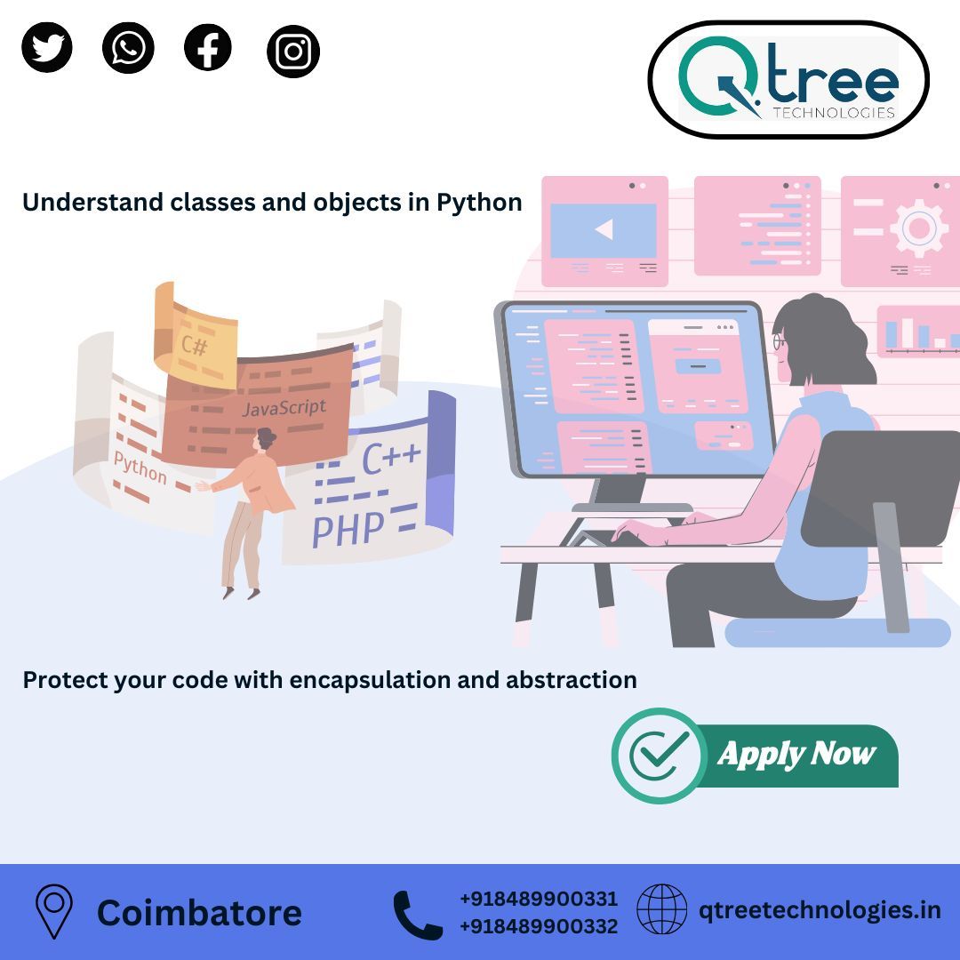 Qtreetech's tweet image. Python is often used as a support language for software developers, for build control and management, testing.
Call us 8489900331 or mail to info@qtreetechnologies.com
Visit For more details…buff.ly/3CioFYS
#pythoncoursefee #pythoncoursetrainingincoimbatore