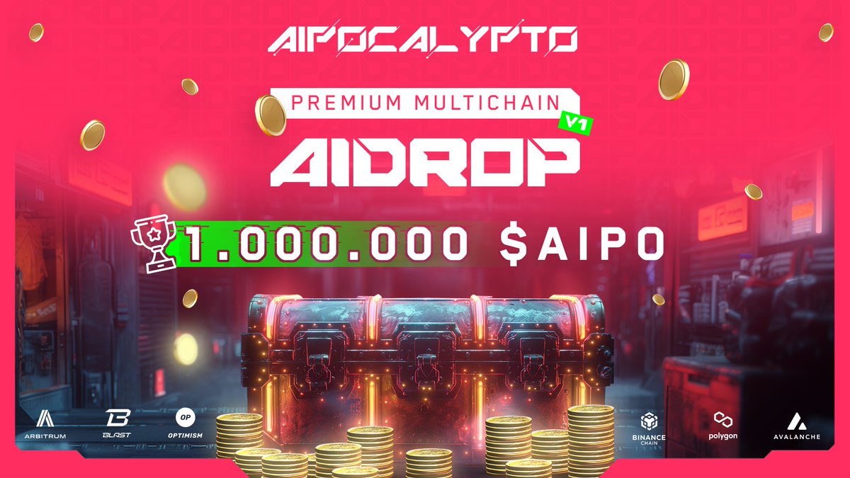 ai_pocalypto's tweet image. 🚀 FIRST-EVER MULTICHAIN #AIRDROP OF AIPOCALYPTO GAME 

Participate on different platforms and increase your chances of winning! 🎉  

💎 Prize Pool: 1.000.000 $AIPO 

Join on Zealy 👇
zealy.io/cw/aipocalypto…
Join on Galxe 👇
app.galxe.com/quest/iXuje5F3…